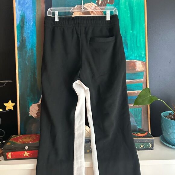 Rockstar Original Size M Flame Track Pants Stacked Flared Leg in Black - Picture 8 of 14